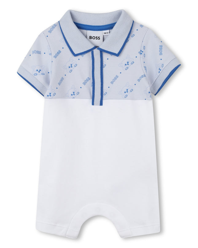 Pale Blue Logo White Shortie