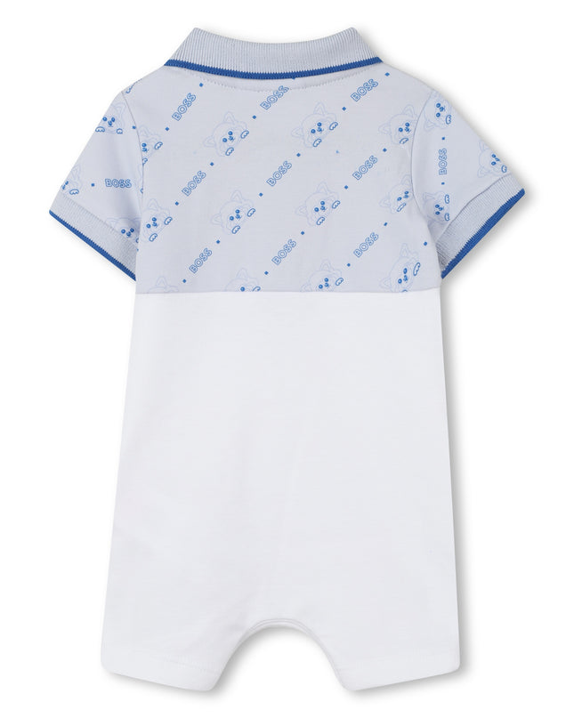 Pale Blue Logo White Shortie