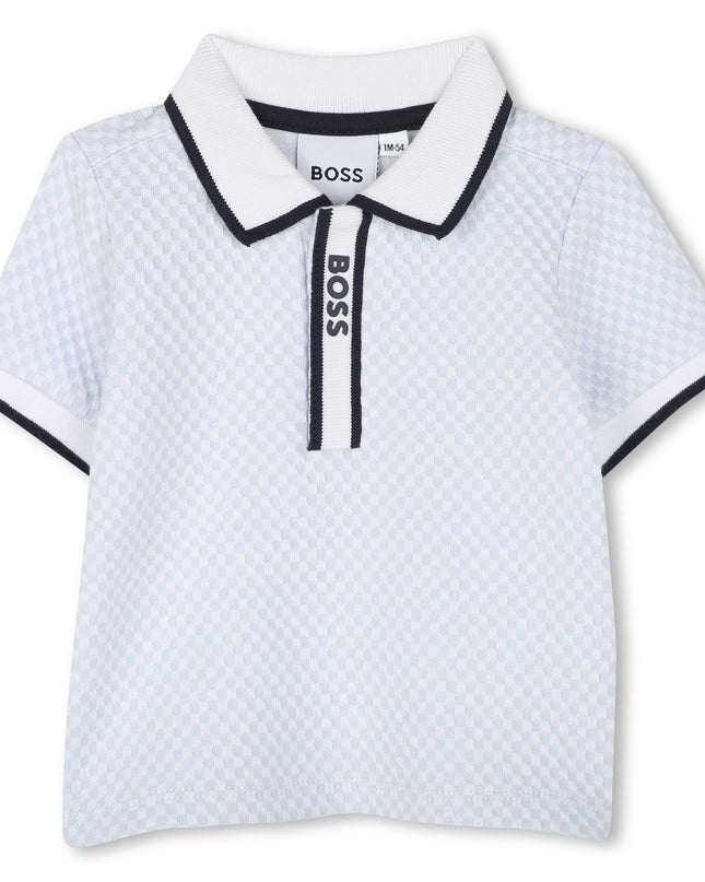 Pale Blue Polo Shorts Set