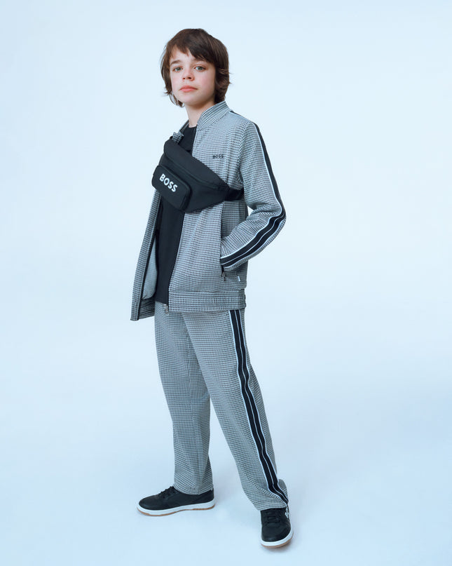 Kids Atelier Boss Black & Gray Zip Up Cardigan