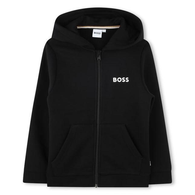 Kids Atelier Boss Black Logo Hooded Tracksuit