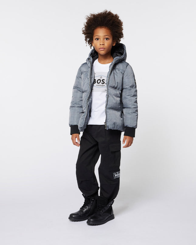 Kids Atelier Boss Black Logo Cargo Pants