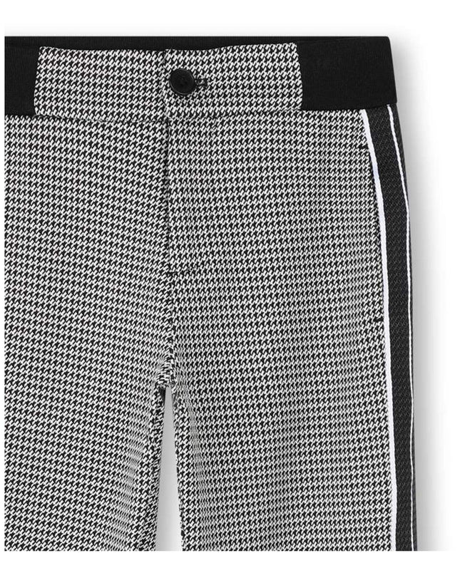 Kids Atelier Boss Black Plaid Houndstooth Trousers