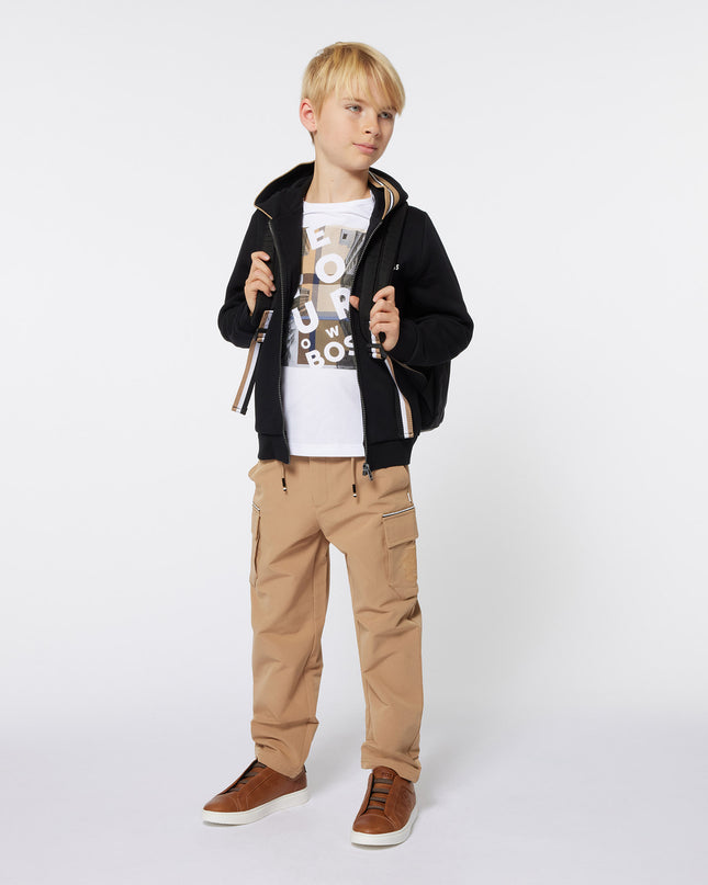 Kids Atelier Boss Brown Logo Cargo Pants