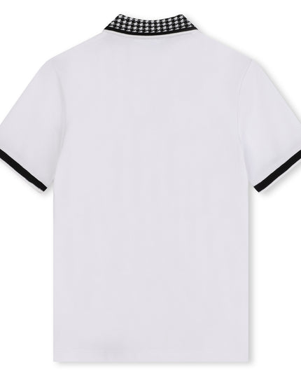 Kids Atelier Boss White Logo Monogram Collar Polo