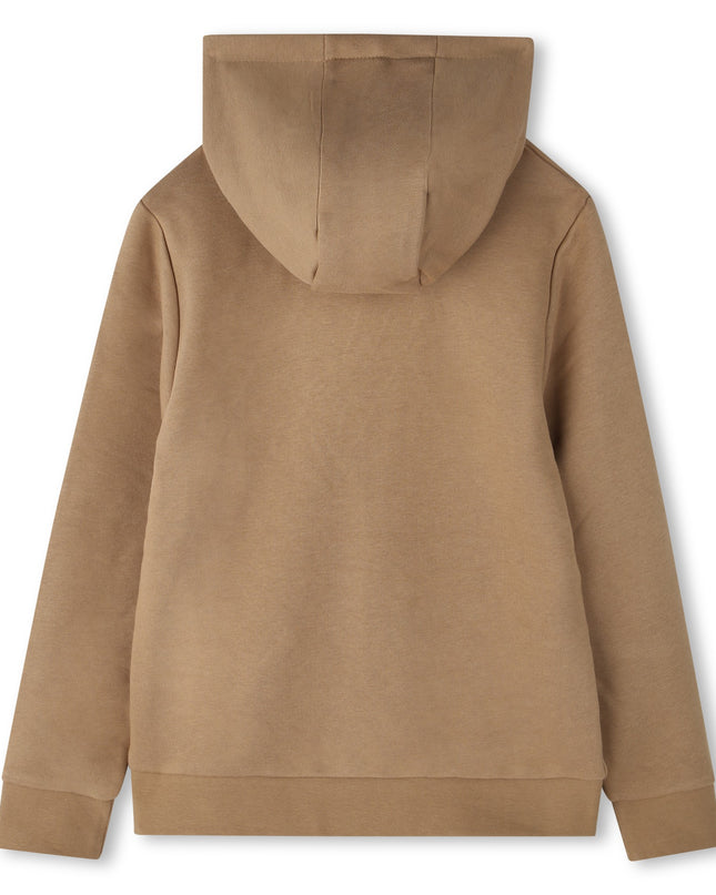 Kids Atelier Boss Beige Logo Hooded Sweatshirt