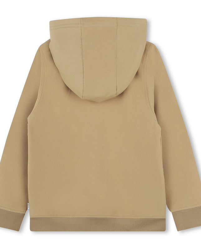 Kids Atelier Boss Brown Hooded Logo Sweatshirt
