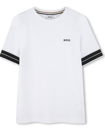 Kids Atelier Boss White Logo Crewneck T-Shirt
