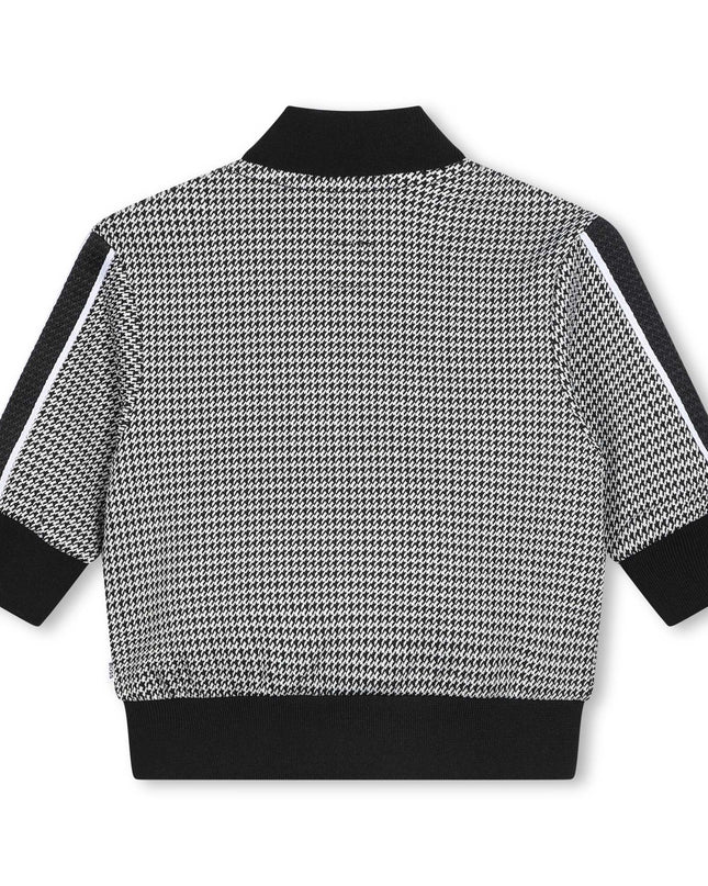 Kids Atelier Boss Black Jacquard Bomber Jacket