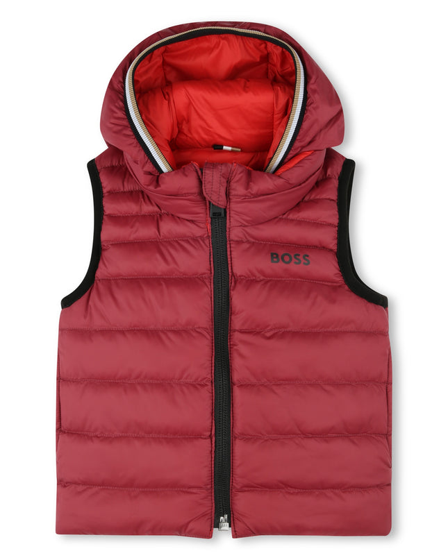 Kids Atelier Boss Red Reversible Logo Puffer Vest