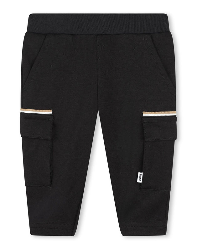 Kids Atelier Boss Black Pocket Logo Joggers