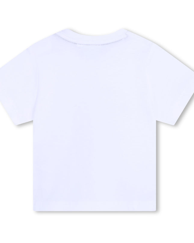 Kids Atelier Boss White Bear Graphic Cotton T-Shirt