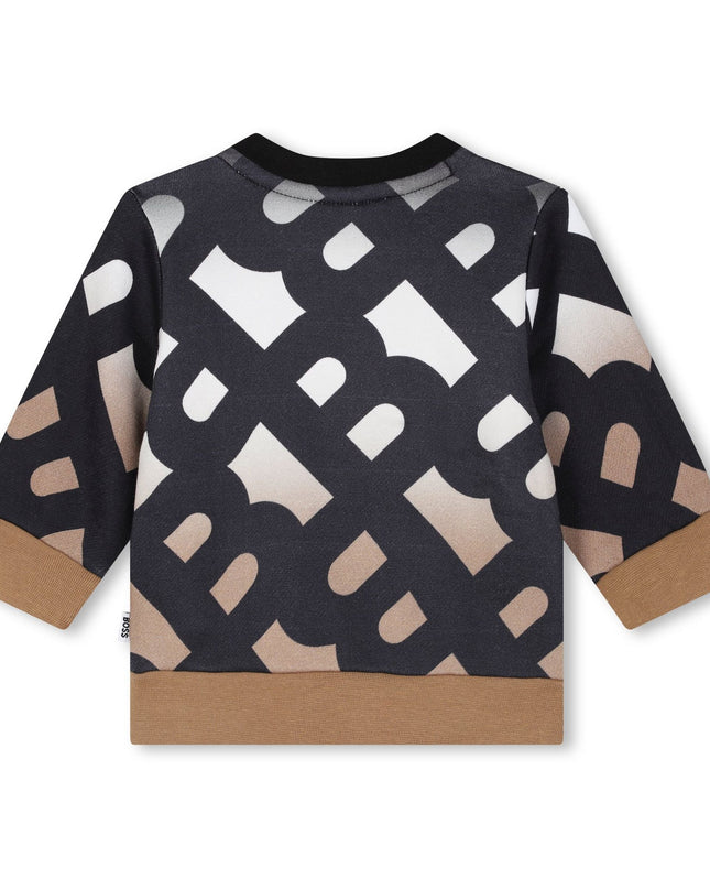 Kids Atelier Boss Black AOP Logo Sweatshirt