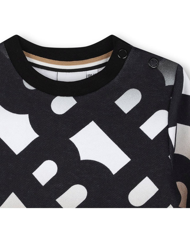 Kids Atelier Boss Black AOP Logo Sweatshirt