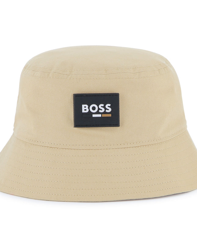 Kids Atelier-Moncler-Stone Logo Bucket Hat