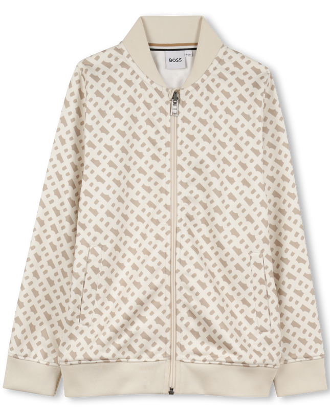 Kids Atelier-Boss-Sand Logo Pattern Bomber Jacket
