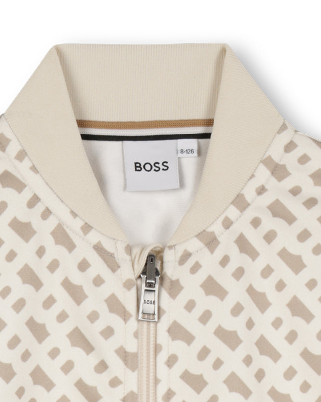 Kids Atelier-Boss-Sand Logo Pattern Bomber Jacket