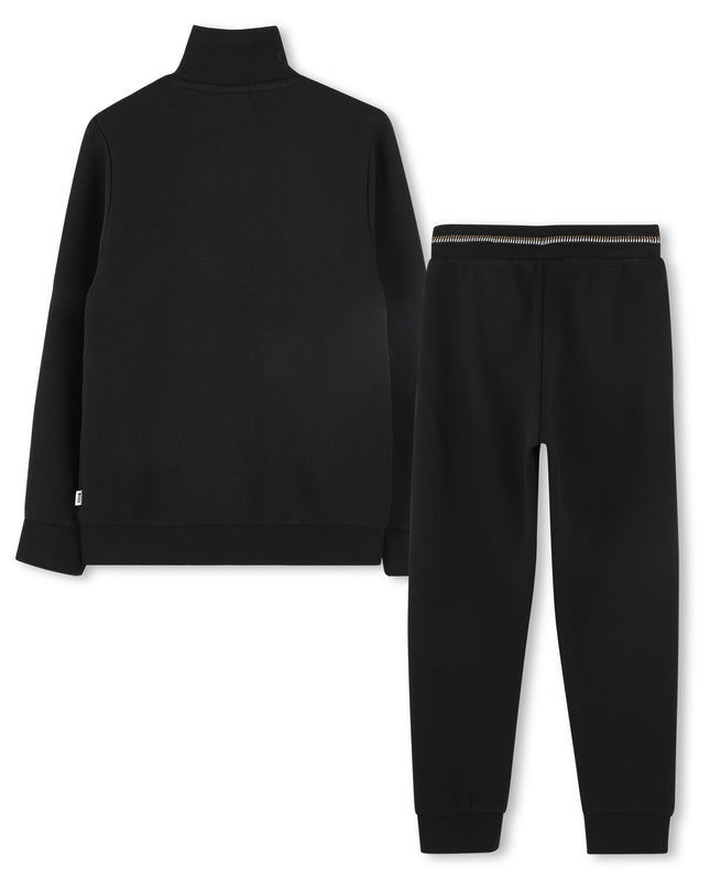 Kids Atelier-Boss-Black Cardigan Track Outfit Set