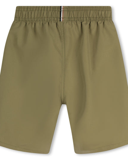 Kids Atelier-Boss-Dark Green Logo Swim Shorts