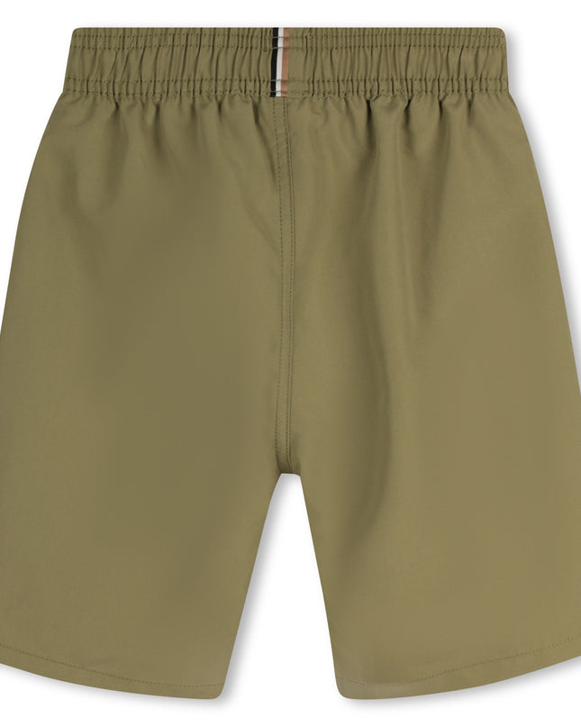 Kids Atelier-Boss-Dark Green Logo Swim Shorts