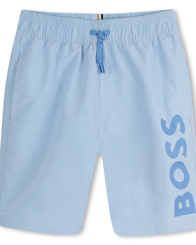 Kids Atelier-Boss-Persian Blue Logo Swimshorts