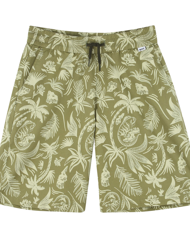 Kids Atelier-Boss-Dark Green Island Bermuda Shorts
