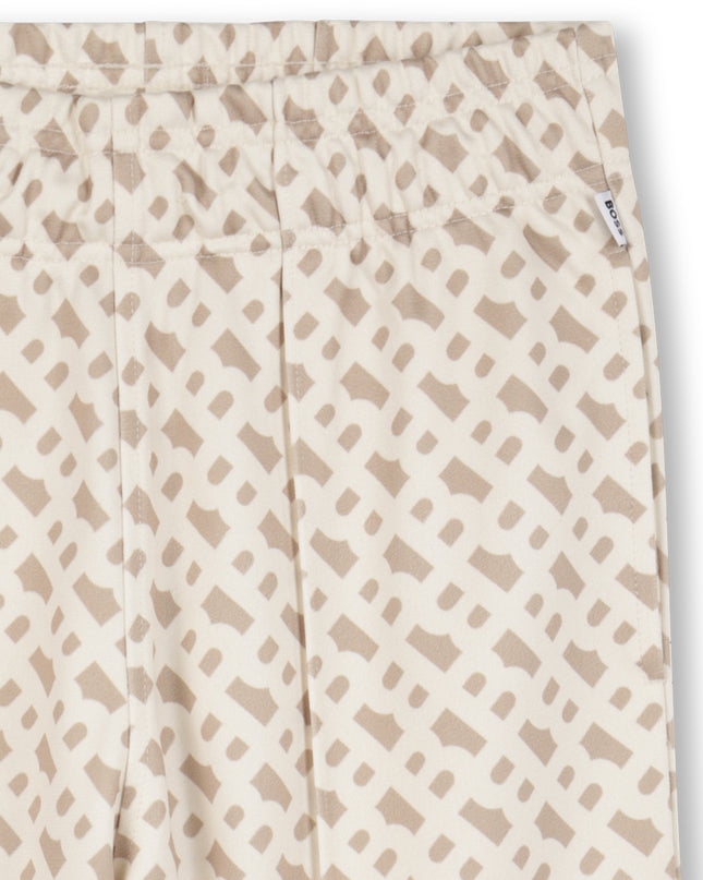 Kids Atelier-Boss-Sand Logo Bermuda Shorts