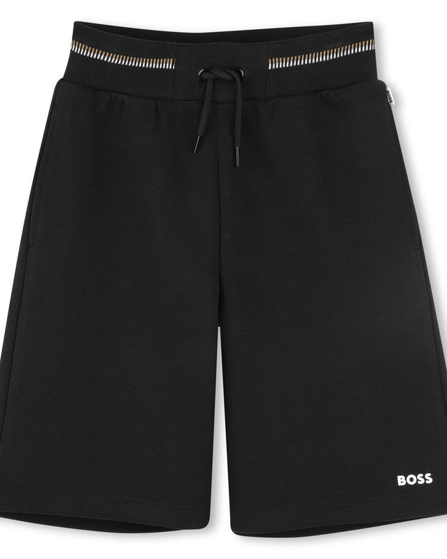 Kids Atelier-Boss-Black Bermuda Shorts