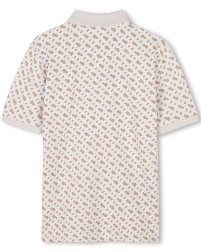 Kids Atelier-Boss-Sand Short Sleeve Pattern Polo