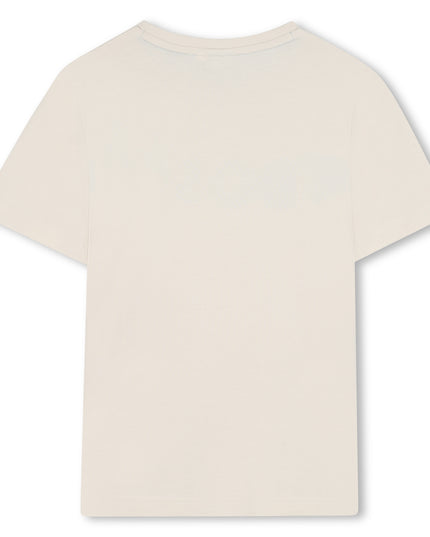 Kids atelier-Boss-Beige Sand Logo Short Sleeve T-Shirt