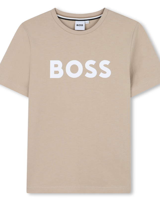 Kids Atelier-Boss-Stone Logo Short Sleeve T-Shirt
