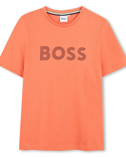 Kids Atelier-Boss-Orange Logo Short Sleeve T-Shirt