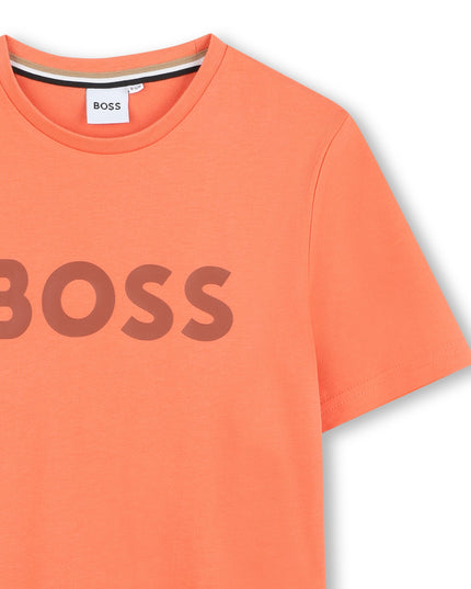 Kids Atelier-Boss-Orange Logo Short Sleeve T-Shirt