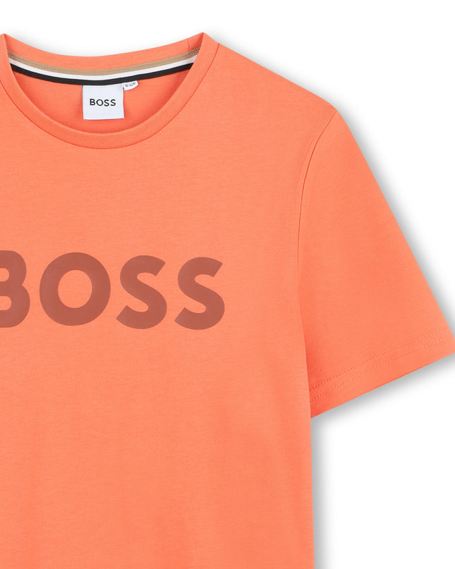 Kids Atelier-Boss-Orange Logo Short Sleeve T-Shirt