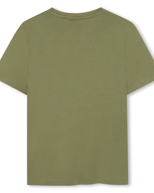 Kids Atelier-Boss-Dark Green Logo Short Sleeve T-Shirt