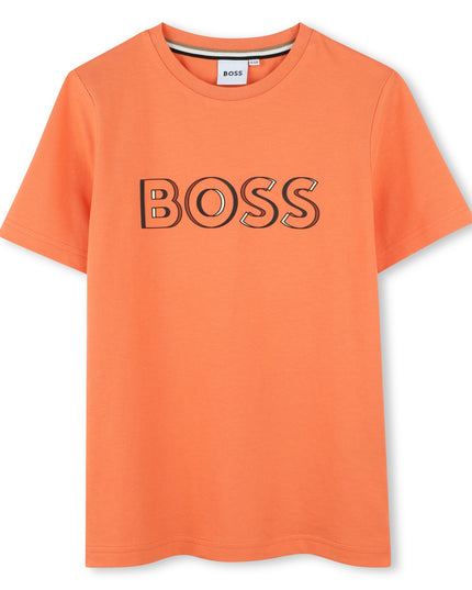Kids Atelier-Boss-Orange Duo Toned Outline T-Shirt