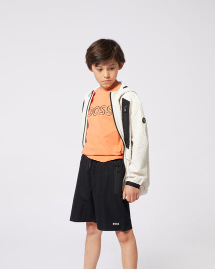 Kids Atelier-Boss-Orange Duo Toned Outline T-Shirt