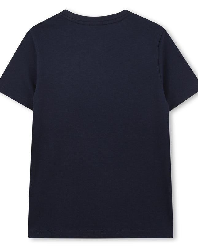 Kids Atelier-Boss-Navy Logo Outline T-Shirt