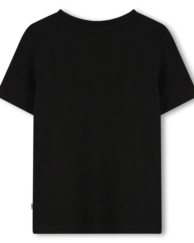 Kids Atelier-Boss-Black Short Sleeve Block Abstract T-Shirt
