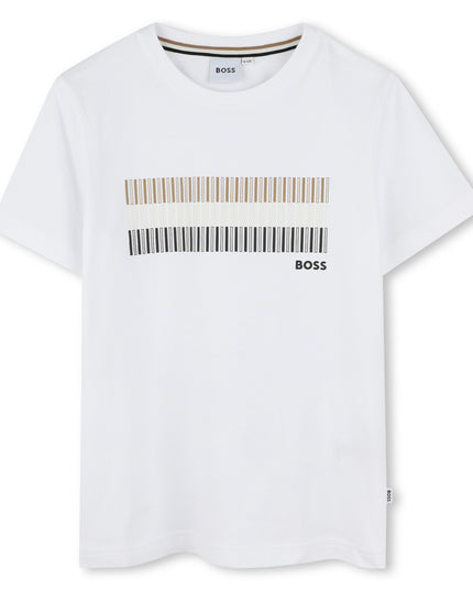 Kids Atelier-Boss-White Bar Color Block T-Shirt