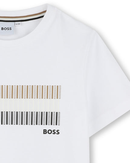 Kids Atelier-Boss-White Bar Color Block T-Shirt