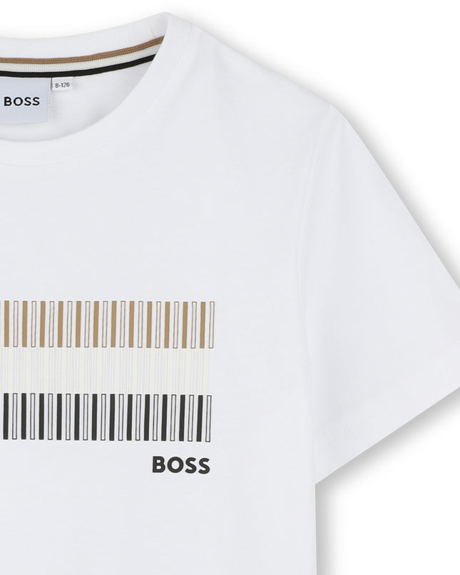 Kids Atelier-Boss-White Bar Color Block T-Shirt