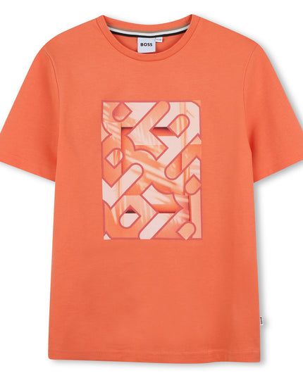 Kids Atelier-Boss-Orange Abstract Logo T-Shirt