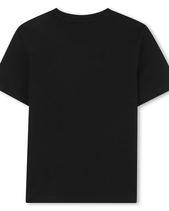 Kids atelier-Boss-Black Sand Overlay Logo T-Shirt