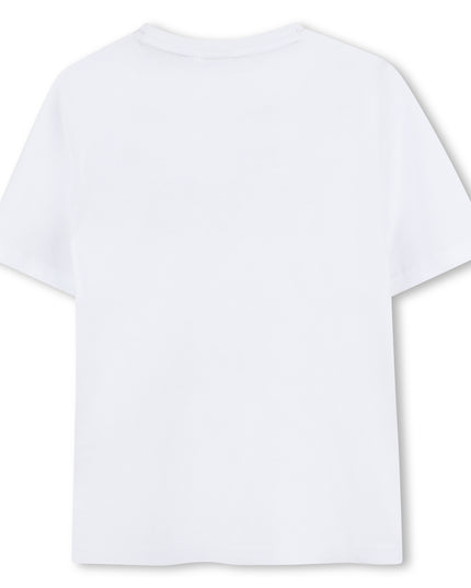 Kids Atelier-Boss-White Green Leaf Logo T-Shirt