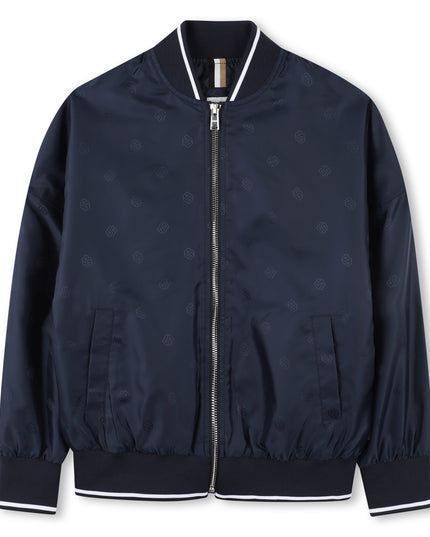 Kids atelier-Boss-Navy Logo Bomber Jacket
