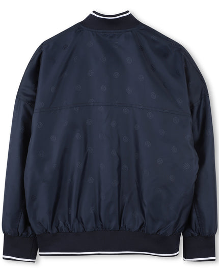 Kids atelier-Boss-Navy Logo Bomber Jacket