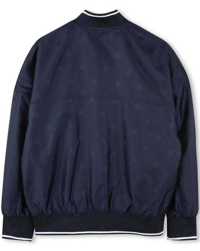 Kids atelier-Boss-Navy Logo Bomber Jacket