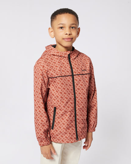 Kids Atelier-Boss-Chocolate Brown Hooded Windbreaker