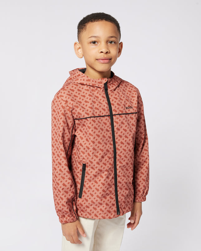 Kids Atelier-Boss-Chocolate Brown Hooded Windbreaker